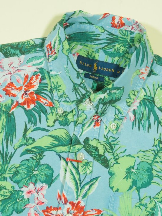 Polo Ralph Lauren Other - Polo Ralph Lauren Hawaiian Oxford Shirt Mens M Slim Fit Tropical Floral Print